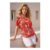 Roman Rust Printed Ruched Top