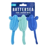 Rosewood Battersea Tune Chaser Mice Cat Toy, Catnip, Blue, 5x13cm
