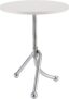 Round Coffee Tables, Vintage-Style Stainless Steel Small Round Table for The Living Room, Suitable for Coffee Shops And Tea Shops, Living Room, Bedroom, Office, Balcony White