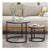 Round Nesting Tables Set of 2, Wood Top, Metal Frame