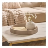 Round Ribbed Tray – Natural