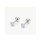 Round Stone Stud Earrings 18k