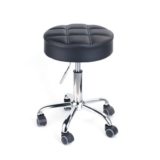 Round Swivel Beauty Stool with Adjustable PU Leather Seat