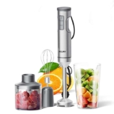 Rouny H1 4-in-1 Powerful Stainless Steel Hand Immersion Blender 1200W with 500ml Chopper, Whisk & 700ml Beaker