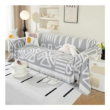 Royhom Boho Sofa Cover 3-Seater L-Shape Grey 180x340cm