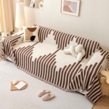 Royhom Brown Sofa Cover 2 Seater, Corner Sofa Slipcovers L Shape, Washable Couch Cover with Tassel, Soft, Breathable, Reversible, All-season Universal (Coffee, 180x260cm)