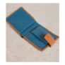 Rufus Leather Wallet in TAN /BLUE