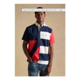 Rugby Club White & Navy Short Sleeve Polo Shirt – S and M
