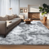 Rugs Living Room – 120x180cm Grey Large Rug for Living Room – Ultra Soft Fluffy Shaggy Rugs for Bedroom, Indoor Nursery Carpets for Kids Room Home Decor, Non Shedding, Anti-Slip Backing (Grey)