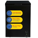 Russell Hobbs Black Chest Freezer 143L Freestanding, Adjustable Thermostat, Chill or Freeze Function, 4 Star Freezer Rating
