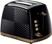 Russell Hobbs Groove 2 Slice Toaster, Extra Wide Slots, 850W, Black, 26390