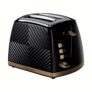 Russell Hobbs Groove 2 Slice Toaster (High Lift, Extra Wide Slots, 6 Browning levels, Frozen/Cancel/Reheat function, 850W, Black