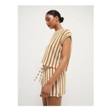 Rust Striped Crochet Co-Ord Shorts