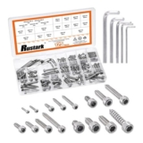 Rustark 125Pcs Stainless Steel M2-M6 Self-Drilling Wood Screws