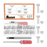 Rustark 142Pcs Chicago Screws & Rivets Kit with Tools