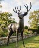 Ryder Brushed Gold Standing Deer Sculpture – Looking Right