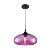 S-Cevada Industrial Vintage Glass Pendant Light E27 Purple 28cm
