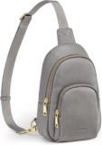 S-ZONE Women Small Crossbody Leather RFID Blocking Chest Bag Crossbody Packs Backpack