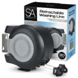SA Products Wall Mounted Twin Cable Retractable Washing Line – 2x15m Long Clothes Line