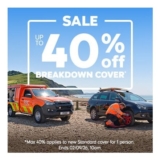 SALE up to 40% off RAC Breakdown Cover