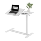 SANODESK Height-Adjustable Overbed Table with Tray, Mobile Laptop Desk