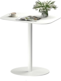 SANODESK Steel Side Table, Sturdy and Space-Saving Design, 503865cm Modern Style Bedside Desk, Sofa End Desk, Small Coffee Table for Living Room or Bedroom, 4 Colors Available(White)