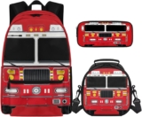 SEANATIVE Kids 3 Pieces Backpack with Lunch Bag and Pencil Pencil Case School Book Bag Zipper Laptop Rucksack Casual Daypack