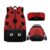 SEANATIVE Ladybug 3-Piece Girls School Backpack Set with Lunch Box