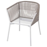 SEGERÖN Chair with armrests, outdoor, white/beige. Free C&C only limited locations