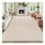 SHACOS Beige 160x230cm Washable Non-Slip Fluffy Living Room Rug