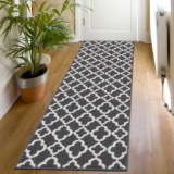 SHACOS Hallway Runner Non Slip 50×150 cm, Washable Carpet Runners Dark Grey