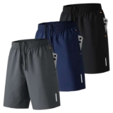 SHAGGA 3 Pack Gym Shorts, Lightweight Quick Dry with Zipper Pockets Sold by quanzhoushipuluodiyafuzhuangyouxiangongsi FBA