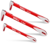 SHALL 3-Piece Nail Puller Tool Set, 12, 10, 8 – Heavy Duty & Mini Cats Paw Pry Bar, Utility Claw Bar, Wonder Bar, Steel Crowbar