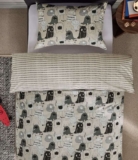 SINGLE Grey Monsters Duvet Cover and Pillowcase Set – Free C&C