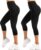 SINOPHANT 2 Pack Capri Leggings for Women-Buttery Soft High Waisted Yoga Pants for Workout Athletic
