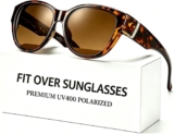 SIPHEW Fit Over Polarised Sunglasses Women, Round UV400 Glasses to Wear Over Prescription Glasses for Driving & Everyday Use