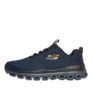 SKECHERS SKECHERS Mens Glide Step Fasten up Trainers Navy/Orange