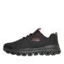 SKECHERS SPORT SKECHERS Mens Glide Step Fasten up Trainers Black/Red