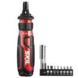SKIL Rechargeable 4V Cordless Screwdriver with Circuit Sensor Technology, Includes 9pcs Bit, 1pc Bit Holder – Sold & Shipped by Amazon US