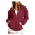 SLNLUYK Womens Oversized Zip Hoodie with Pockets, Wine