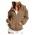 SLNLUYK Womens Zipped Hoodie, Oversized, Khaki, Pockets