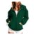 SLNLUYK Womens Zipped Hoodies Oversized, Pockets, Blackish Green