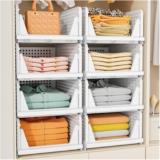SNSLXH 5 Pack Durable Wardrobe Storage Organiser, Foldable Closet Organiser