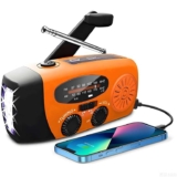 SOLARBABY Wind Up Solar Radio, Emergency Hand Crank – AM/FM, LED Flashlight, SOS Alarm, 2000mAh – M-Orange – sold by jyst2019eu /FBA