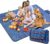 SOMIYAMI Tartan Picnic Blanket Waterproof, Garden Outdoor Camping Blanket, Beach Picnic Mat With Carrying Handle, Washable Multipurpose 150 x 200cm 150 x 200cm (Blue)