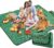 SOMIYAMI Tartan Picnic Blanket Waterproof, Garden Outdoor Camping Blanket, Beach Picnic Mat With Carrying Handle, Washable Multipurpose 150 x 200cm (Green)