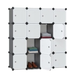 SONGMICS 16-Cube Storage Unit, Shoe Rack, Stackable Cubes,