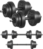 SONGMICS 2-in-1 Dumbbells Set, Adjustable with Extra Barbell Bar