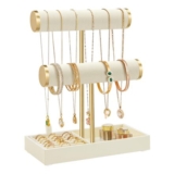 SONGMICS 3-Tier Bracelet Holder Stand with Velvet Tray
