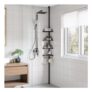 SONGMICS 4-Tier Corner Shower Shelf, Adjustable Black BCB001B01